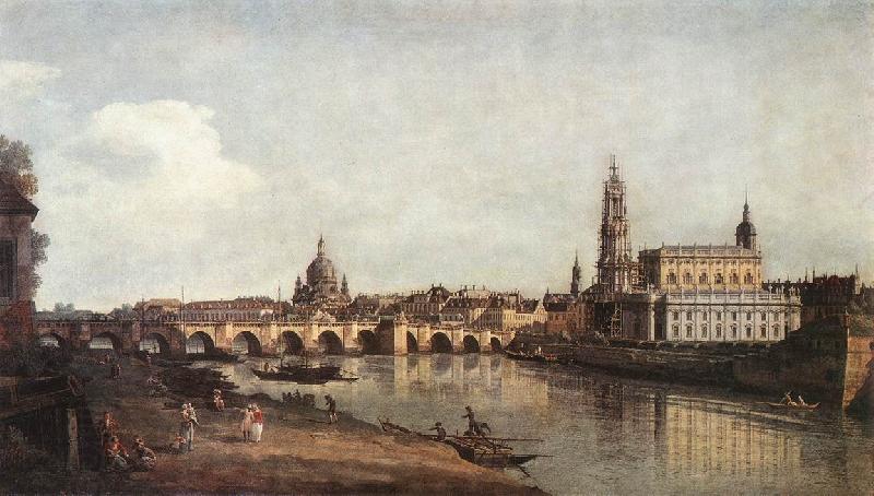 BELLOTTO, Bernardo View of Dresden from the Right Bank of the Elbe with the Augustus Bridge China oil painting art